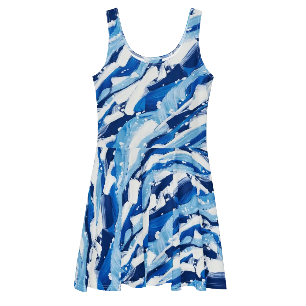 Arctic Current on Skater Dress — Front