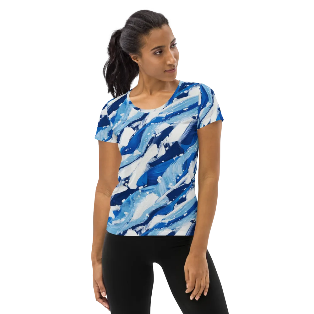 Arctic Current on Women's Athletic T-Shirt — Front