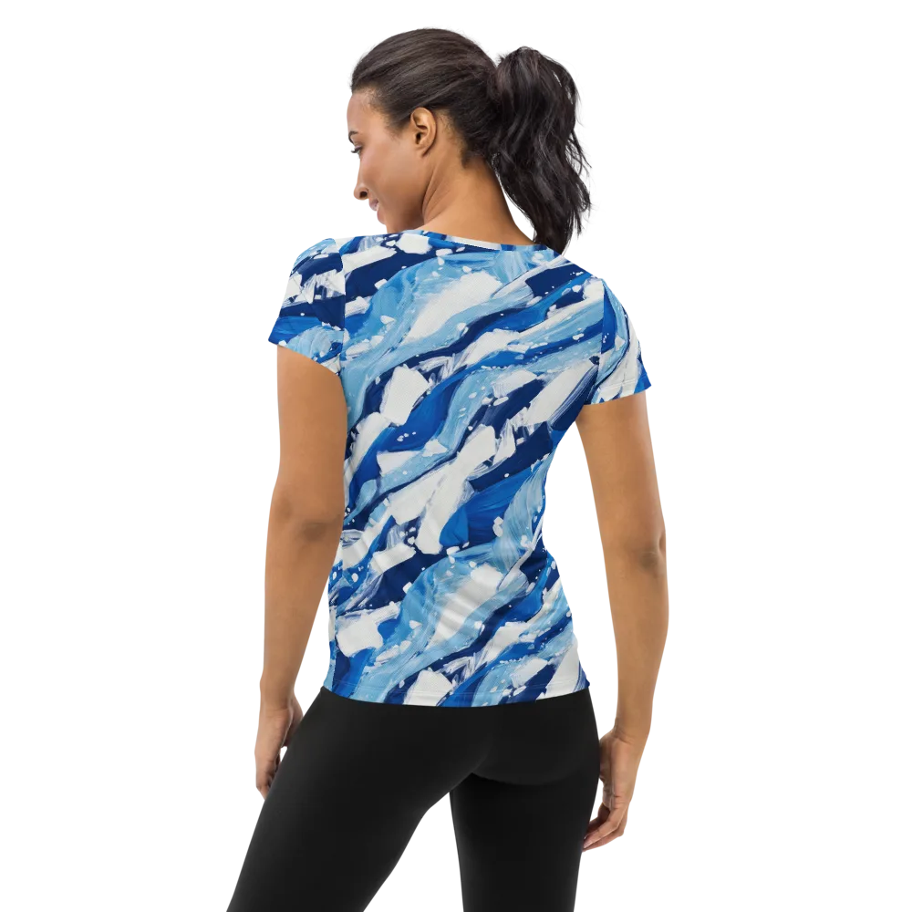 Arctic Current on Women's Athletic T-Shirt — Back