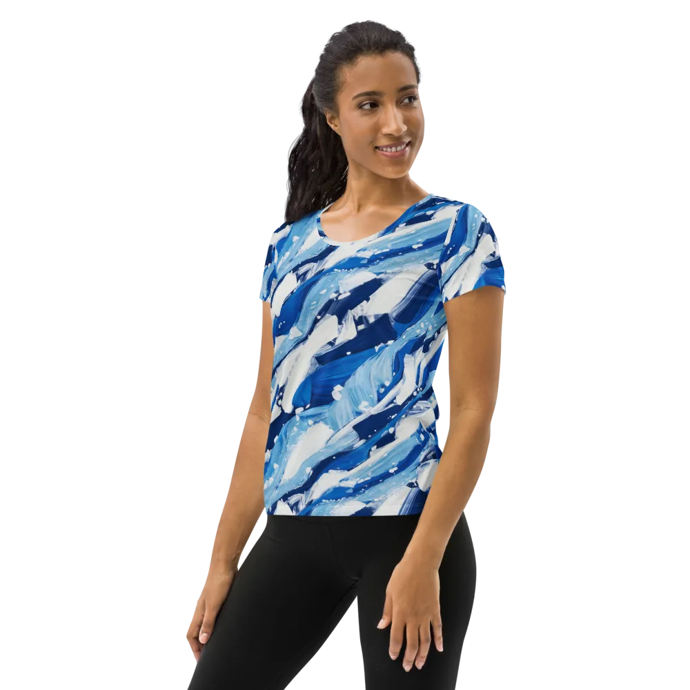 Arctic Current on Women's Athletic T-Shirt — Left