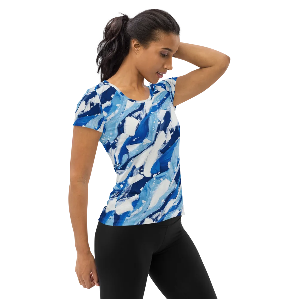 Arctic Current on Women's Athletic T-Shirt — Right