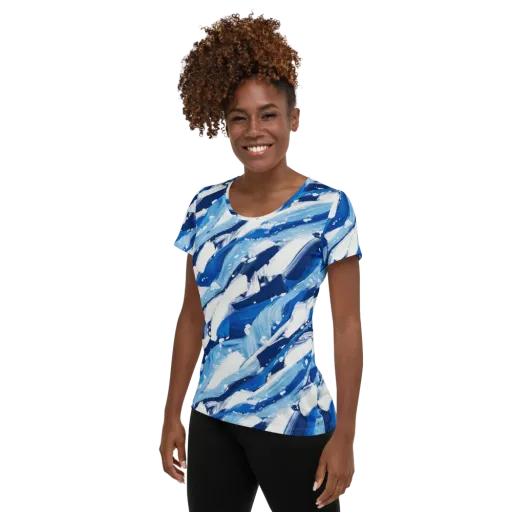 Arctic Current on a Women's Athletic T-Shirt