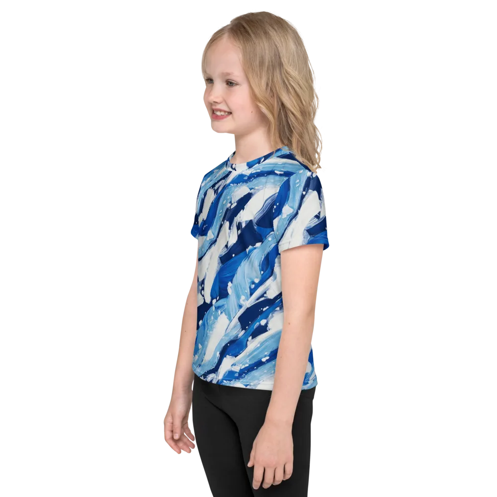 Arctic Current on Kids Crew Neck T-Shirt — Left
