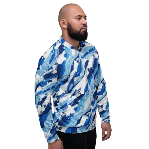 Arctic Current on a Bomber Jacket