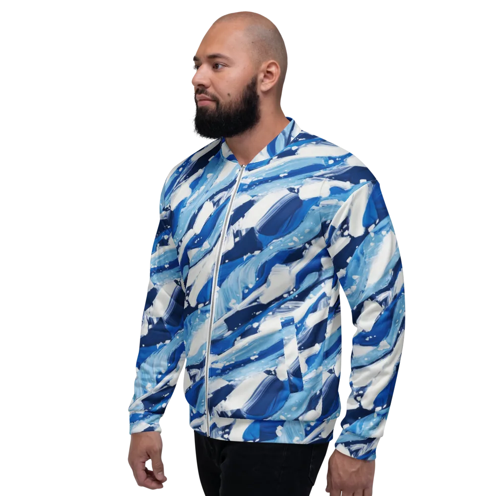 Arctic Current on Bomber Jacket — Left