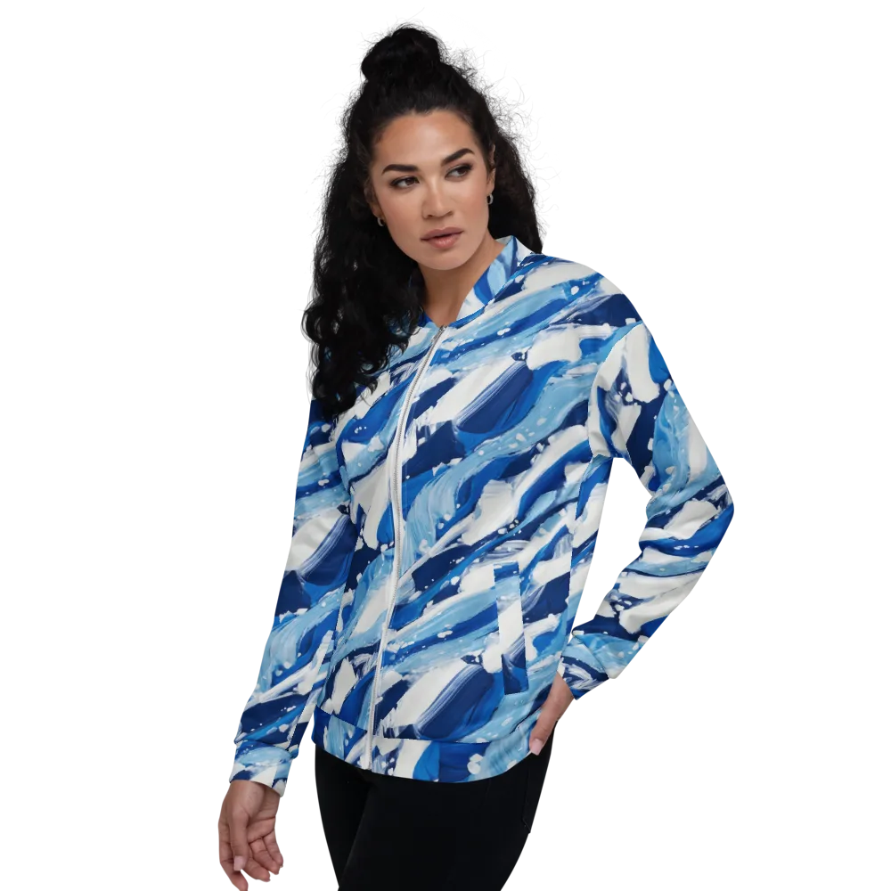 Arctic Current on Bomber Jacket — Left