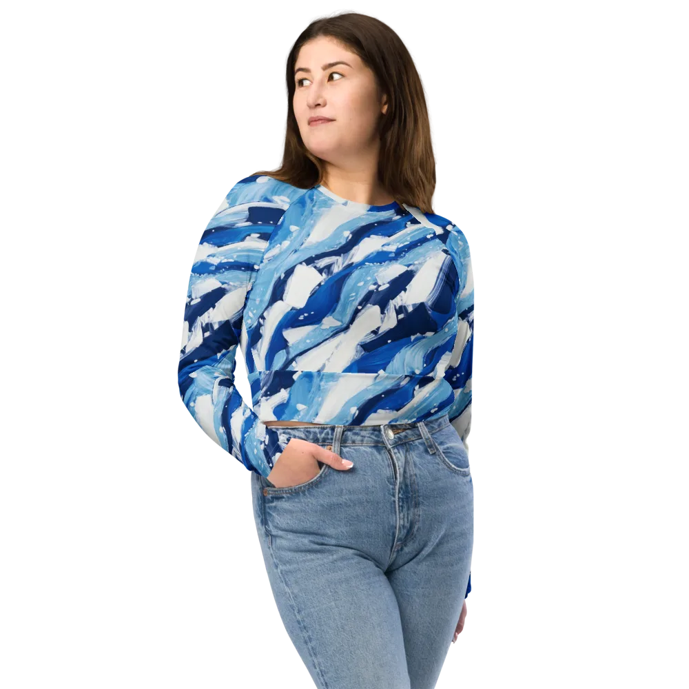 Arctic Current on Long Sleeve Crop Top — Front