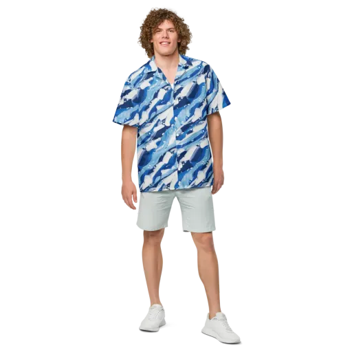 Arctic Current on a Button Shirt