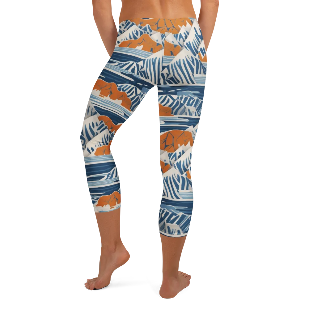 Blue Ridge Drift on Capri Leggings — Back