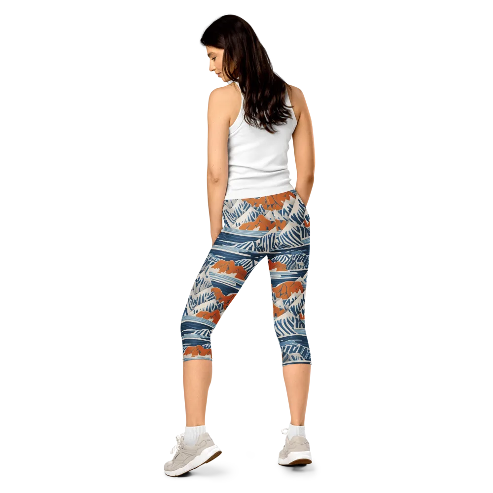 Blue Ridge Drift on Capri Leggings — Back