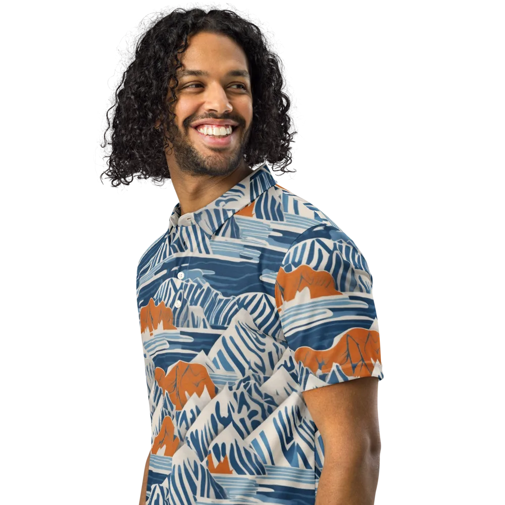 Blue Ridge Drift on Men's Slim Fit Polo Shirt — Left Front