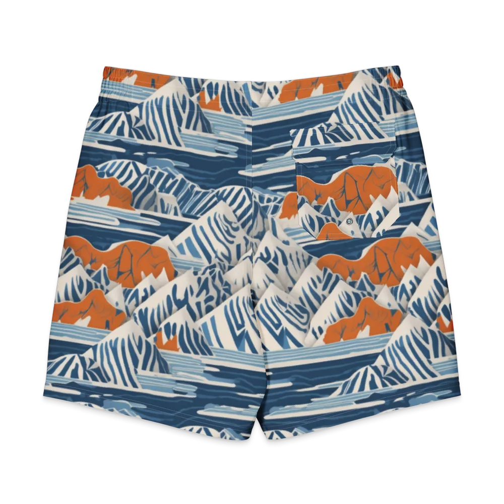 Blue Ridge Drift on Men's Board Shorts — Back
