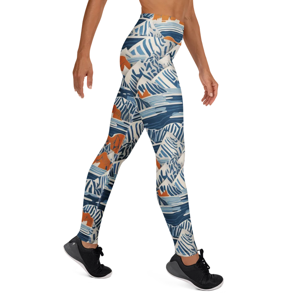 Blue Ridge Drift on Yoga Leggings — Right