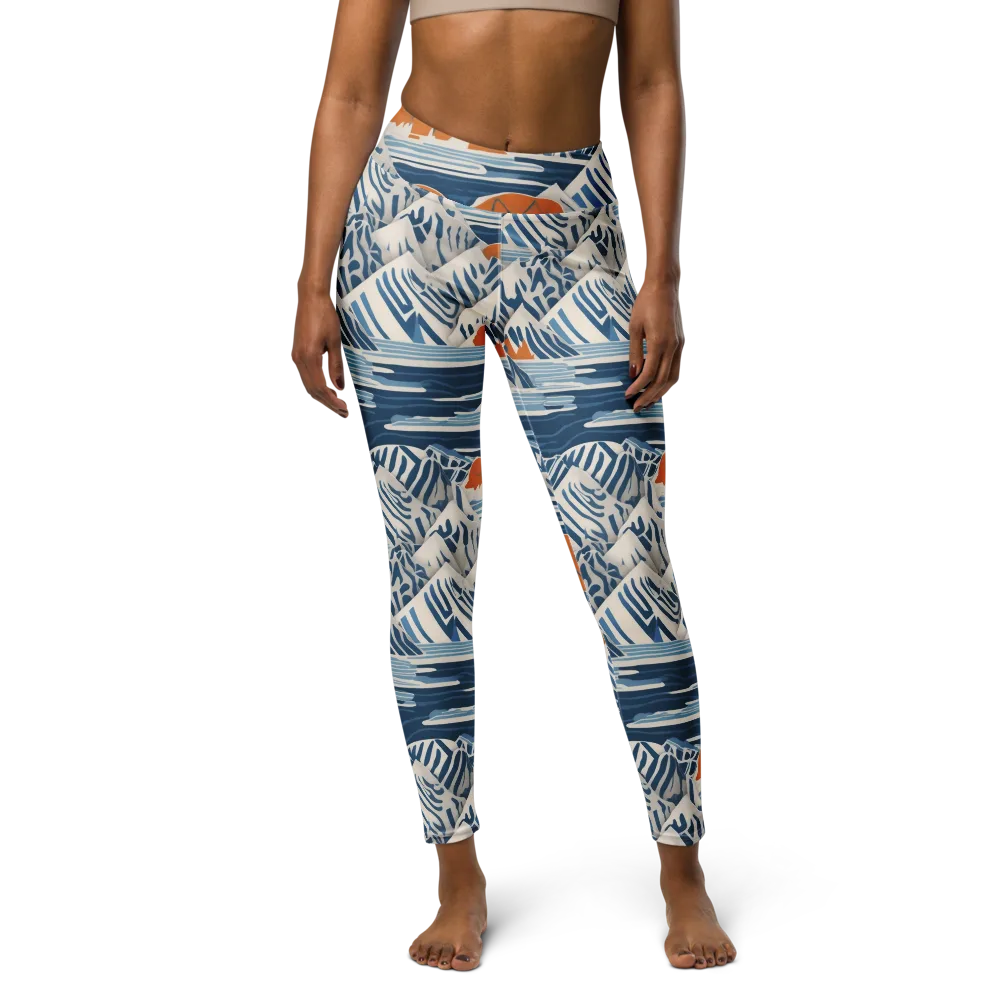 Blue Ridge Drift on Yoga Leggings — Front