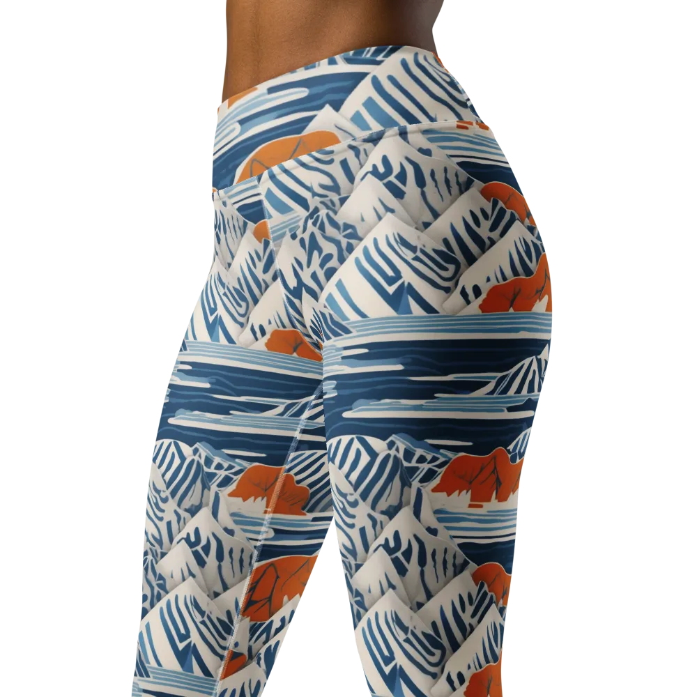 Blue Ridge Drift on Yoga Leggings — Left Front