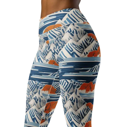 Blue Ridge Drift on a Yoga Leggings