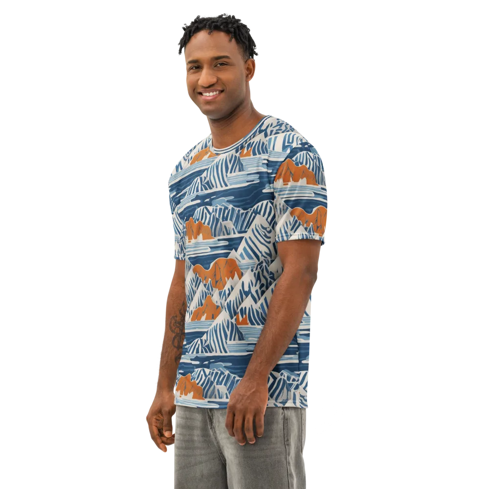 Blue Ridge Drift on Men's Cotton Crew Neck T-Shirt — Left Front