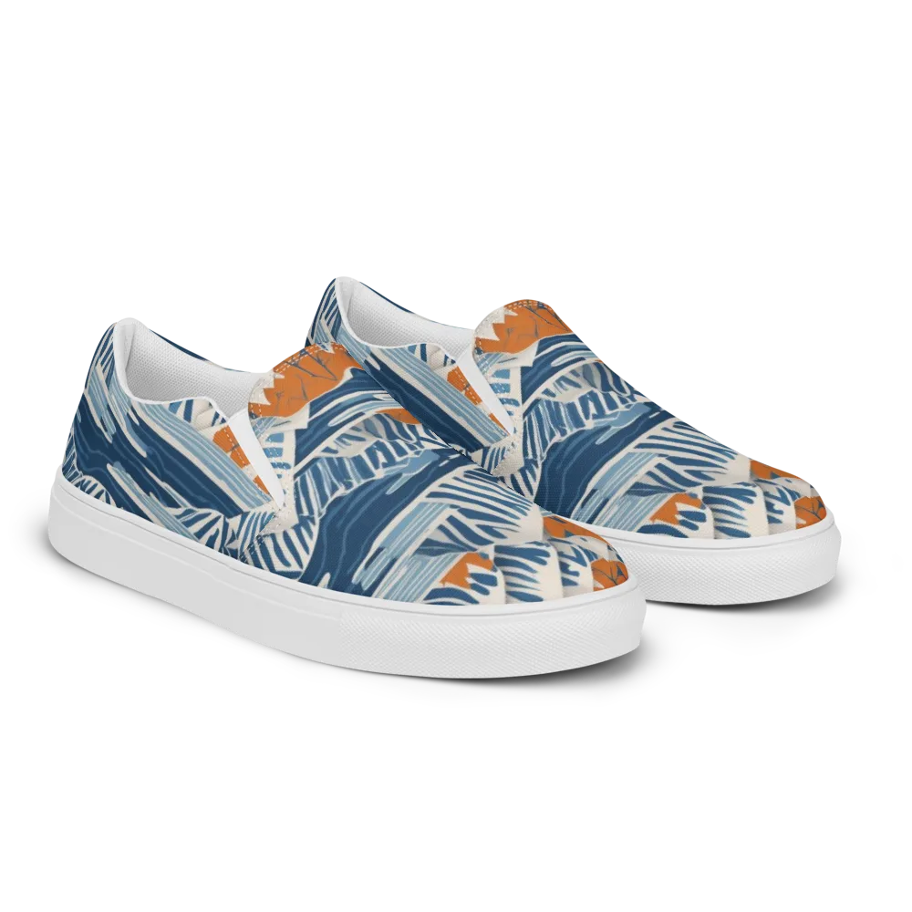 Blue Ridge Drift on Men's Slip-On Canvas Shoes — Right Front