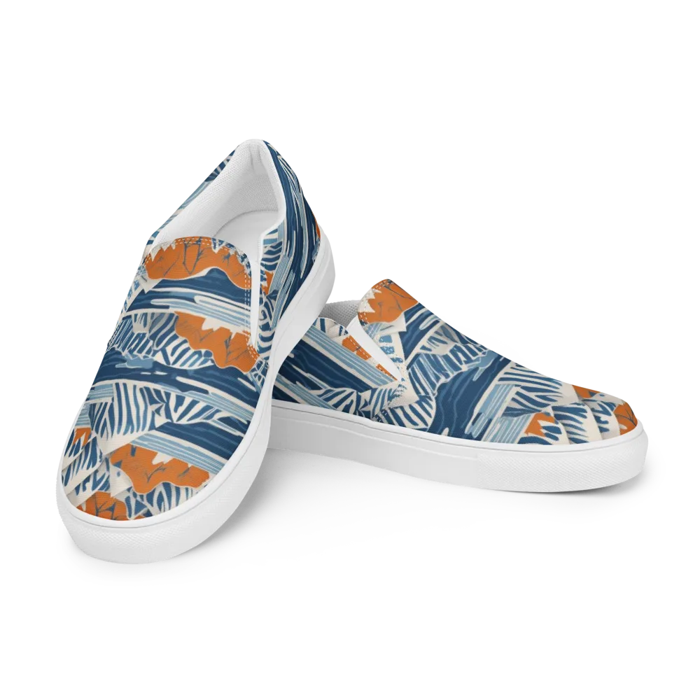 Blue Ridge Drift on Men's Slip-On Canvas Shoes — Left Front