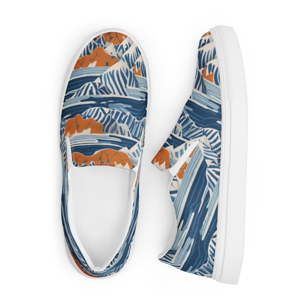 Blue Ridge Drift on Men's Slip-On Canvas Shoes — Front