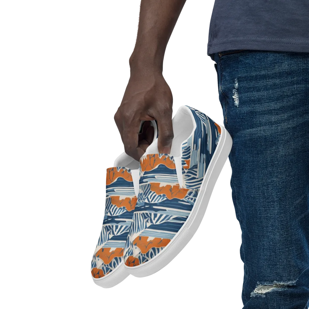 Blue Ridge Drift on Men's Slip-On Canvas Shoes — Left Front