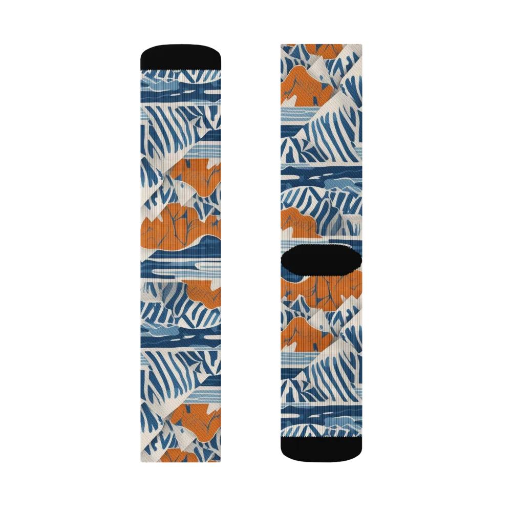 Blue Ridge Drift on Socks — Left Sock