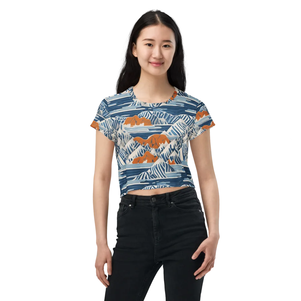 Blue Ridge Drift on Crop Tee — Front