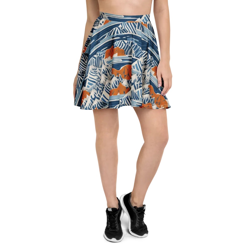 Blue Ridge Drift on Skater Skirt — Front