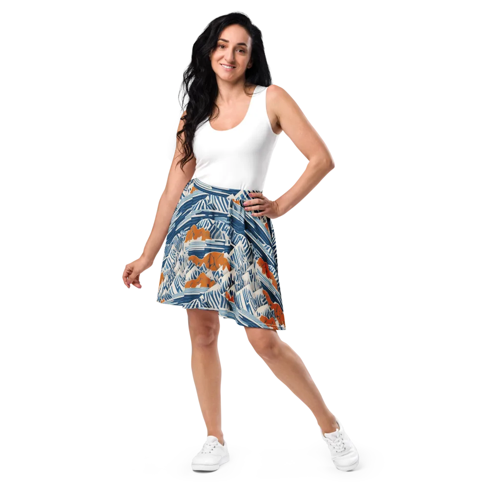 Blue Ridge Drift on Skater Skirt — Front