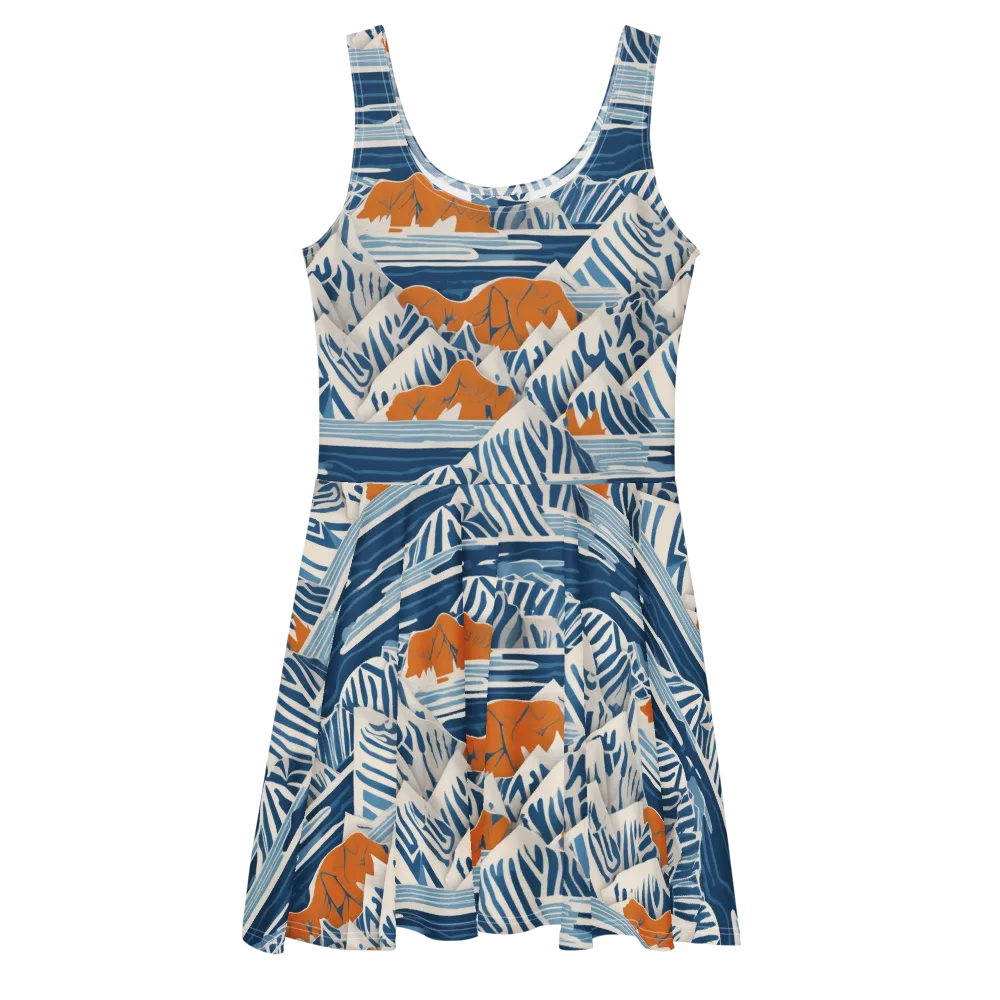 Blue Ridge Drift on Skater Dress — Front