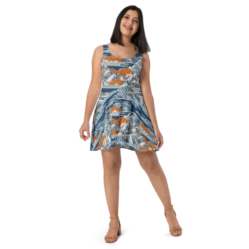 Blue Ridge Drift on a Skater Dress