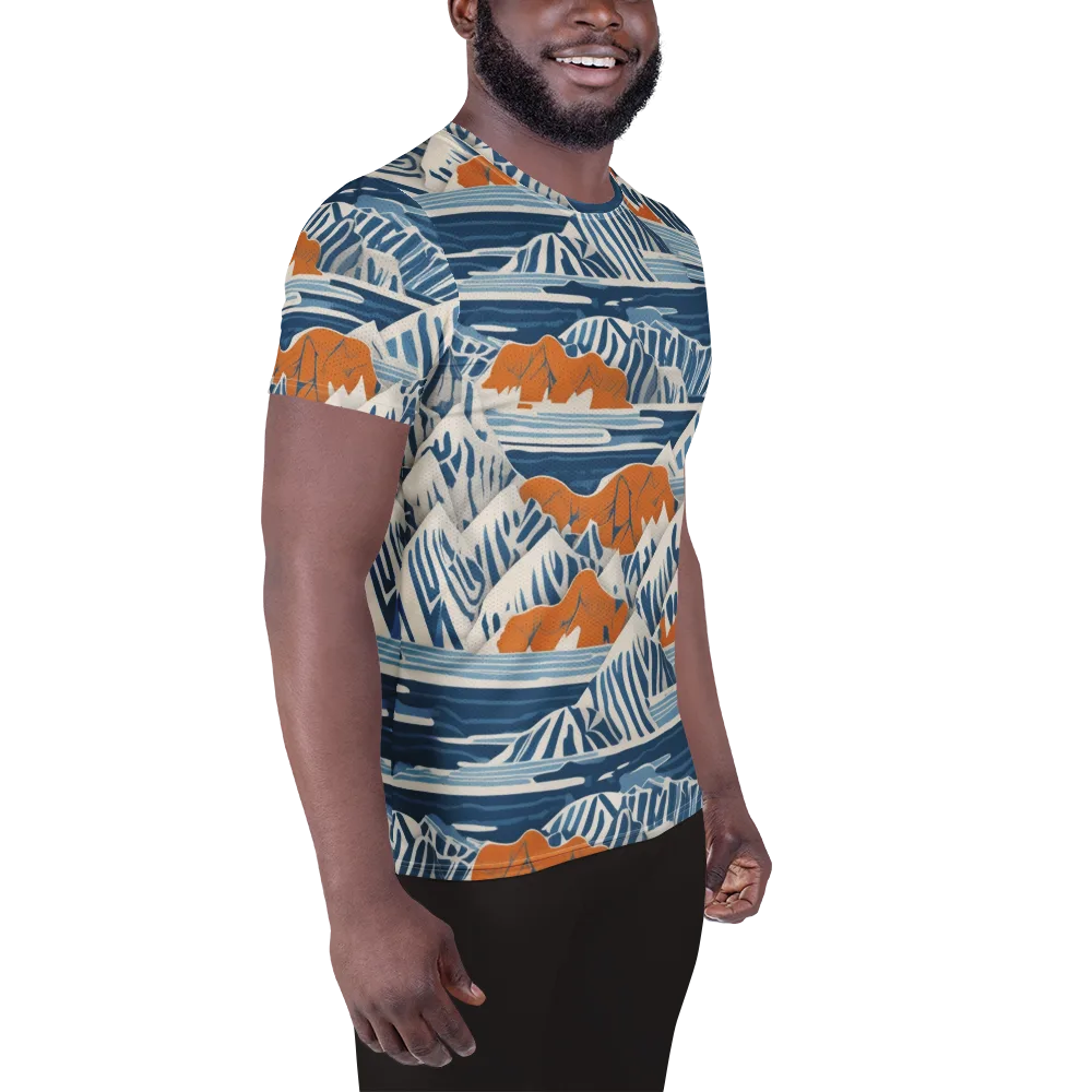 Blue Ridge Drift on Men's Athletic T-Shirt — Right
