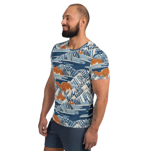 Blue Ridge Drift on a Men's Athletic T-Shirt
