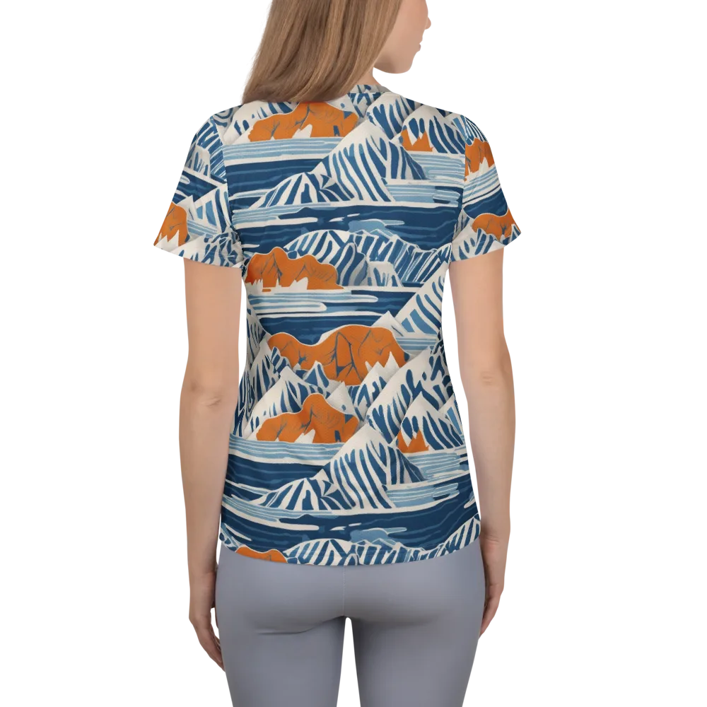 Blue Ridge Drift on Women's Athletic T-Shirt — Back