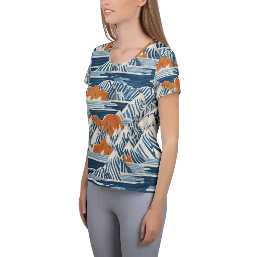 Blue Ridge Drift on a Women's Athletic T-Shirt