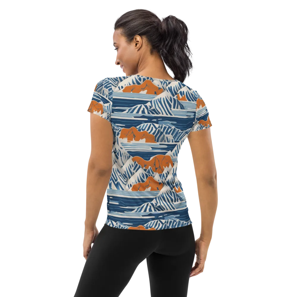 Blue Ridge Drift on Women's Athletic T-Shirt — Back