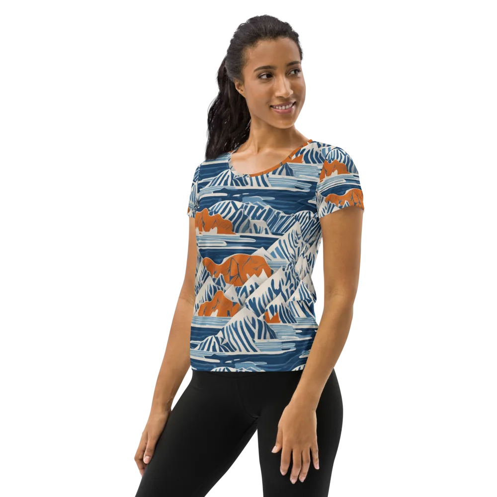 Blue Ridge Drift on Women's Athletic T-Shirt — Left