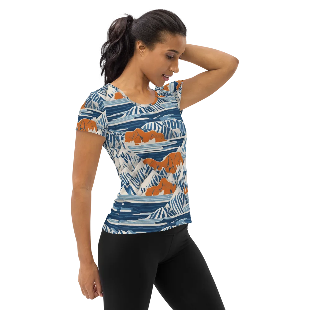 Blue Ridge Drift on Women's Athletic T-Shirt — Right