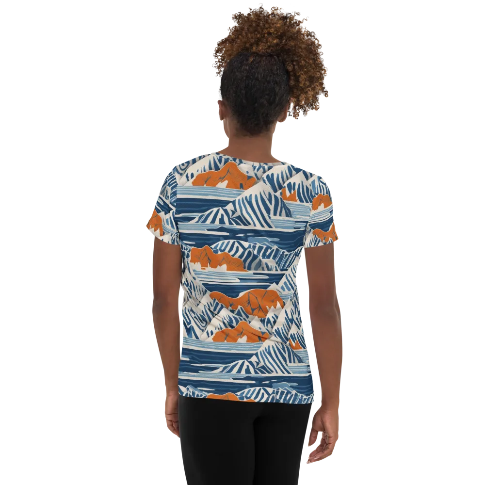 Blue Ridge Drift on Women's Athletic T-Shirt — Back