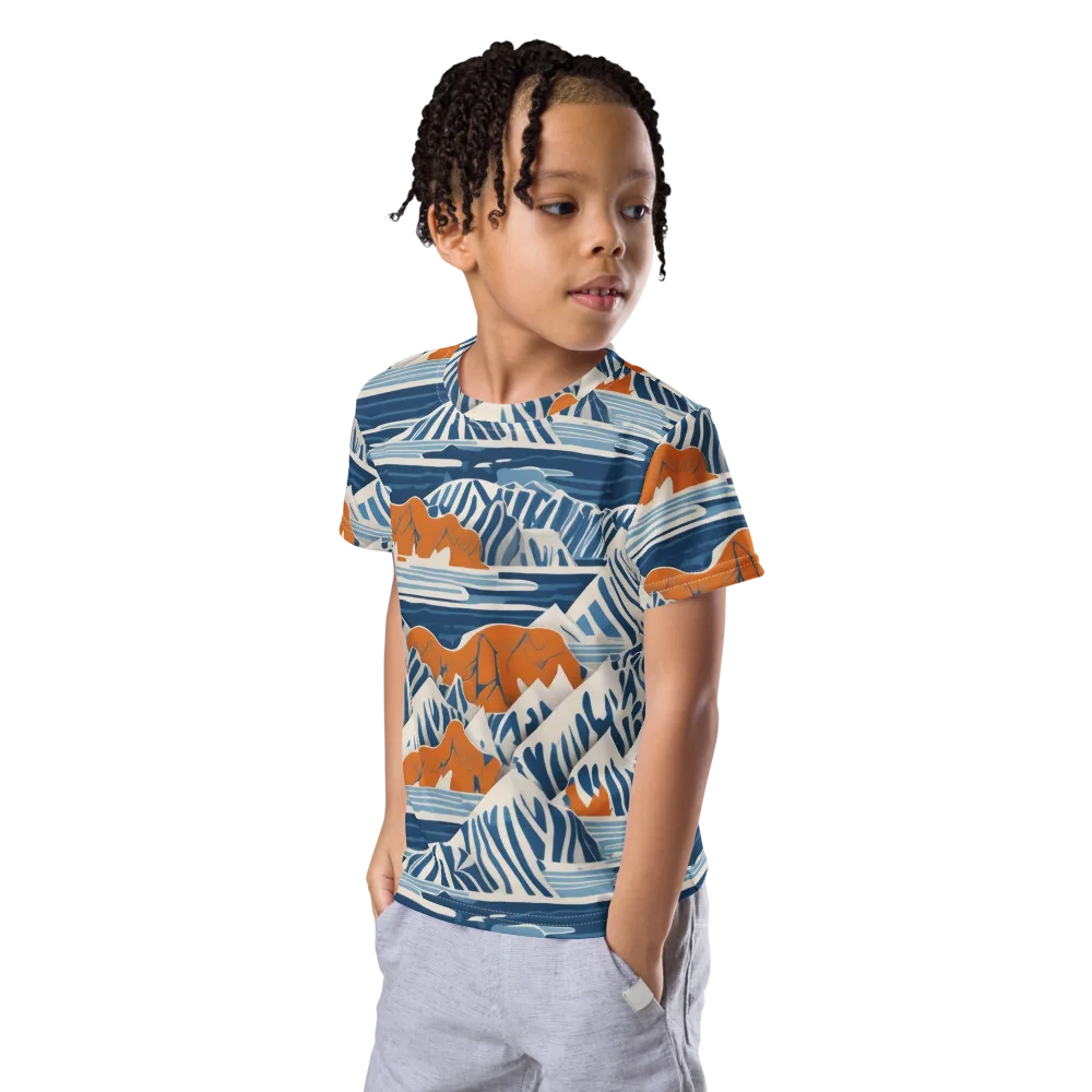 Blue Ridge Drift on Kids Crew Neck T-Shirt — Left Front