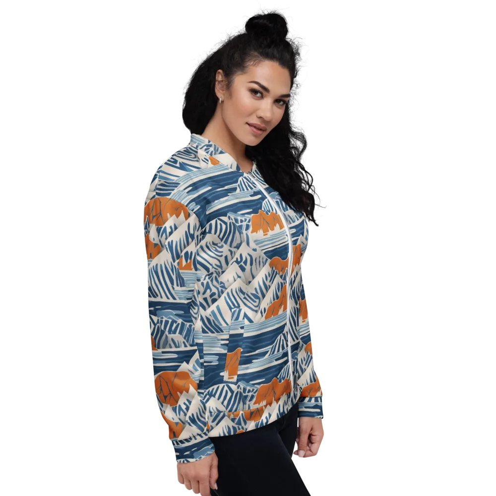 Blue Ridge Drift on Bomber Jacket — Right