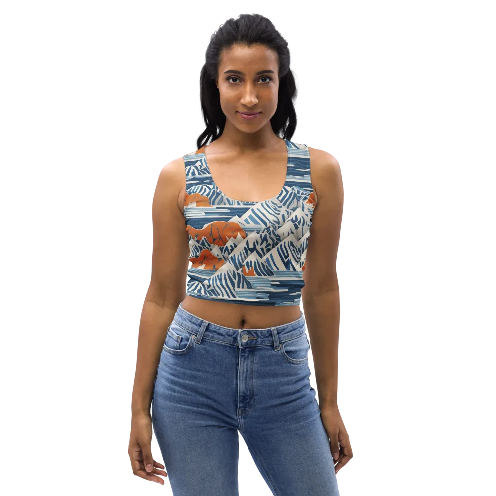Blue Ridge Drift on Crop Top — Front