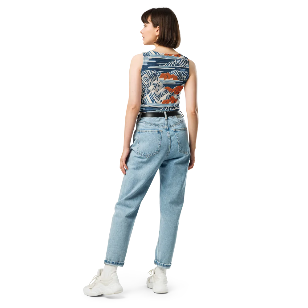 Blue Ridge Drift on Crop Top — Back