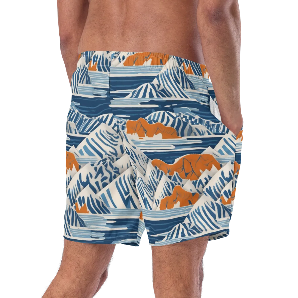 Blue Ridge Drift on Swim Trunks — Right Back