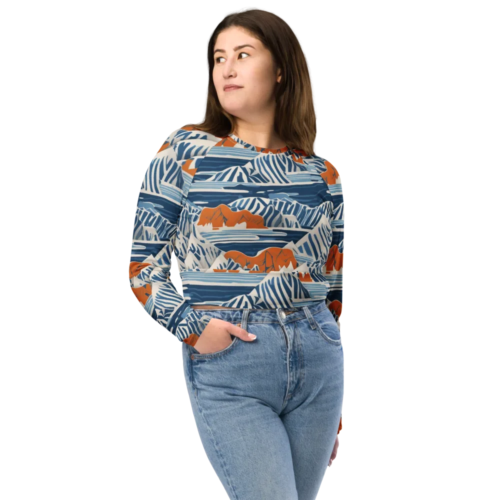 Blue Ridge Drift on Long Sleeve Crop Top — Front