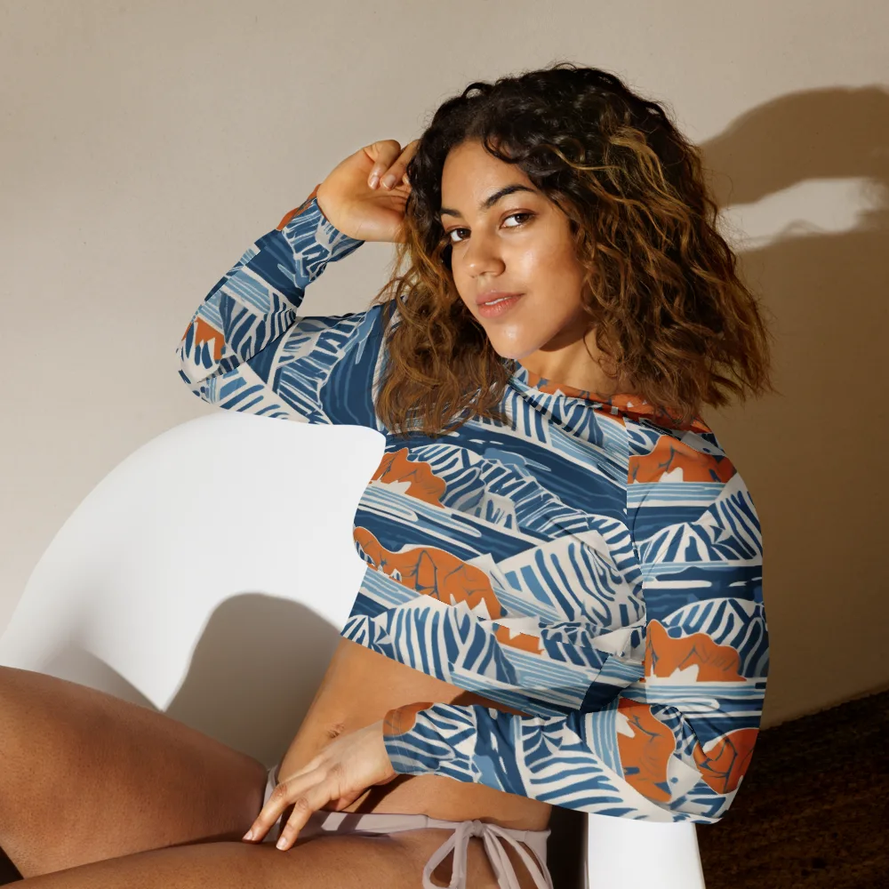 Blue Ridge Drift on Long Sleeve Crop Top — Left Front