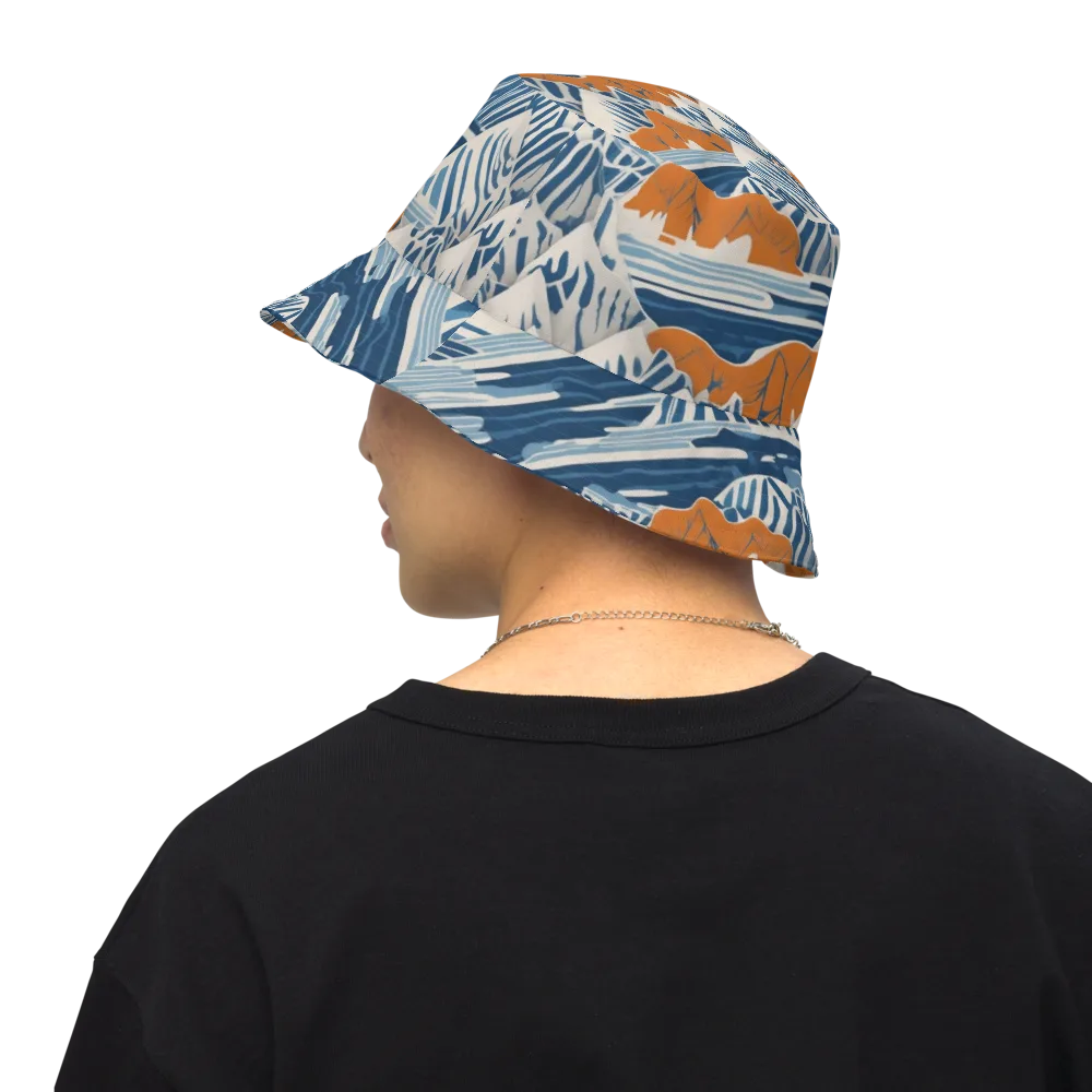 Blue Ridge Drift on Reversible Bucket Hat — Back Inside