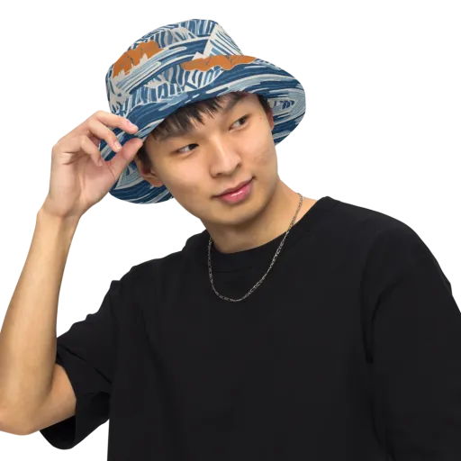 Blue Ridge Drift on a Reversible Bucket Hat