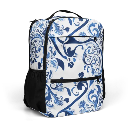 Blue Porcelain Dance on a Utility Backpack