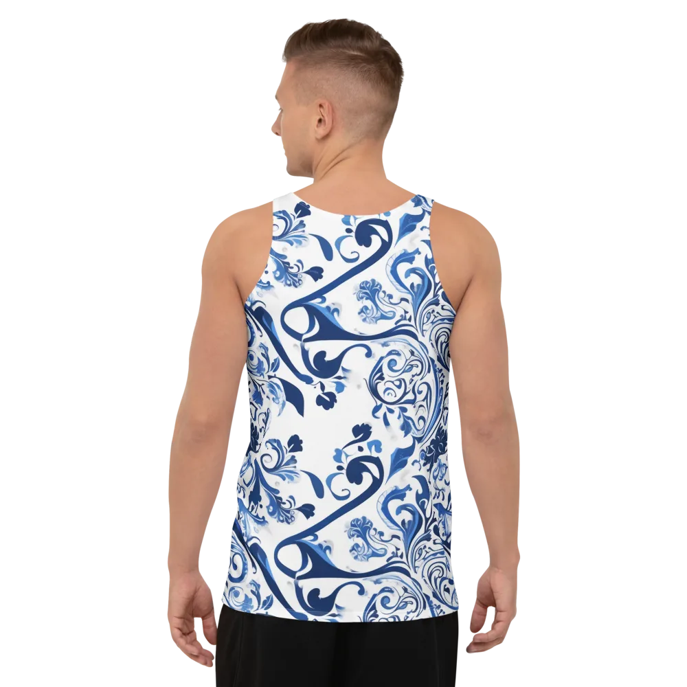 Blue Porcelain Dance on Men's Tank Top — Back